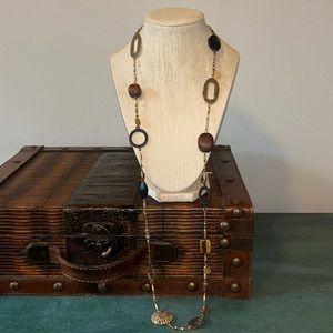 Chico’s Brass and Beaded Necklace